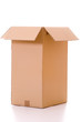 Isolated cardboard box
