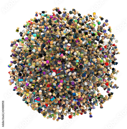 Illustration: Cartoon Crowd, Sphere Cartoon Crowd, Sphere