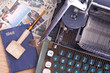 old typewriter on the table