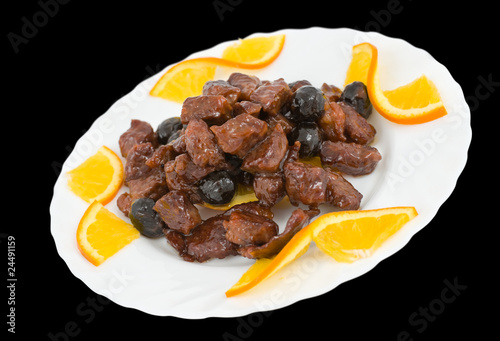 Photo: Chinese food. Caramelized meat with prunes. Chinese food. Caramelized meat with prunes.