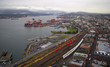Freight on a ship entering a harbor