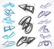 Collection of hand drawn arrows. Vector illustrations