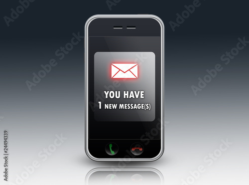 Illustration: Mobile Device "You have 1 new message" Mobile Device "You have 1 new message"