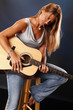 Guitar player performing the blues