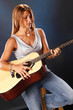 Guitar player performing the blues