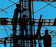 Baustelle mit Arbeitern