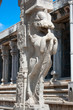 Stone sculptures on pillar in Sri Meenakshi hindu temple Stone sculptures on pillar in Sri Meenakshi hindu temple