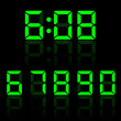 Green Vector Clock Digits