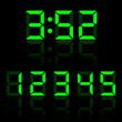Green Vector Clock Digits