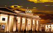 BRANDENBURG GATE at sunset in Berlin