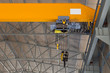 Close up of an overhead crane Close up of an overhead crane