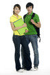 Couple of asian students. Theme : friends, relations.