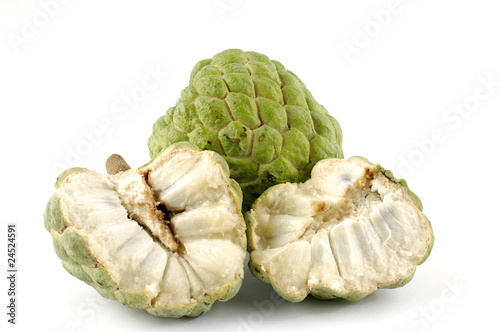 Photo: Cherimoya fruit or custard apple (Annona cherimola), Cherimoya fruit or custard apple (Annona cherimola),
