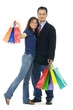 Shopping couple smiling