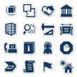 Building web icons, navy sticker series Building web icons, navy sticker series