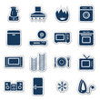 Home appliances web icons, navy sticker series Home appliances web icons, navy sticker series