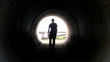 Man walks in tunnel - HD