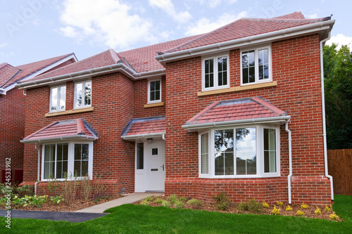 Photo: New detached brick built house New detached brick built house