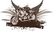 Grunge Motorcycle & Wings Background Grunge Motorcycle & Wings Background