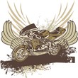 Motorcycle Background with Wings Motorcycle Background with Wings