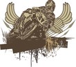 Motorcycle Background with Wings Motorcycle Background with Wings