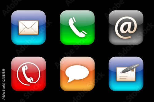 Illustration: CONTACT web buttons (e-mail customer service details call us) CONTACT web buttons (e-mail customer service details call us)