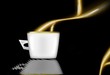 A cup with choccolate's smoke