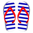 Vector: flip flop blue and white color vector illustration flip flop blue and white color vector illustration