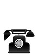 Vector illustration black classical phone Vector illustration black classical phone