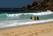 Photo: Man attempting to luch his kayak Man attempting to luch his kayak
