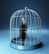 businesswoman in a birdcage