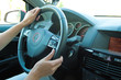 Woman driving car