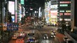 Time lapse Tokyo street scene at night.