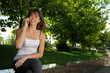 Student girl on phone