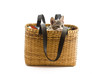 gattino nella borsa di paglia