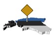 warning sign on Estonia map flag illustration