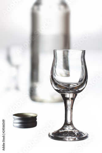 Photo: glass and a bottle glass and a bottle