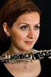 Beautiful clarinetist women