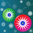 christmas globes red and green
