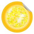 disco ball yellow sticker disco ball yellow sticker
