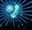 Abstract party poster with disco ball Abstract party poster with disco ball