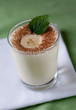 Banana milkshake with cacao and mint Banana milkshake with cacao and mint