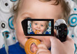 baby boy recording to camcorder