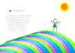 Colorful background,post-card with a happy child. Vector Colorful background,post-card with a happy child. Vector