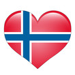 Herz Flagge - Norwegen