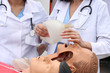 The man on a dummy trains to do Cardiopulmonary resuscitation The man on a dummy trains to do Cardiopulmonary resuscitation