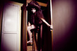 Beautiful girl and her wardrobe