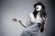 Emotional  beautiful girl in hat