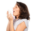 A cold girl sneezes A cold girl sneezes