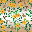 Flowers Hummingbirds Butterflies Seamless Wallpaper Flowers Hummingbirds Butterflies Seamless Wallpaper
